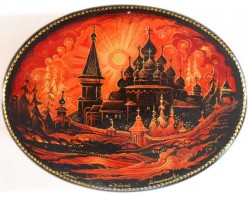 Лаковая миниатюра "Кижи"