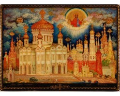 Лаковая миниатюра "Храм Христа-Спасителя"