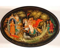 Лаковая миниатюра "Иван царевич и серый волк"