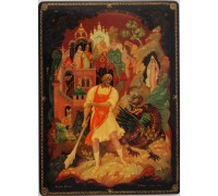 Лаковая миниатюра "Никита Кожемяка"