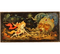 Лаковая миниатюра "Бой Руслана с головой"