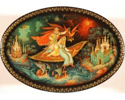 Лаковая миниатюра "Ковер - самолет"