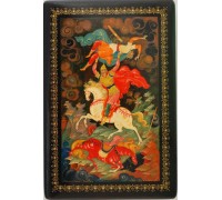 Лаковая миниатюра "Поединок Рогдая с Форламом"