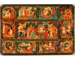 Лаковая миниатюра "Похождение Афанасия Никитина за три Моря"