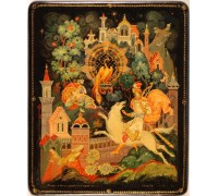 Лаковая миниатюра "Сказка о Иване царевиче и сером волке"