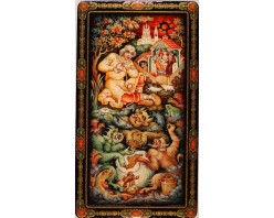 Лаковая миниатюра "Сказка о попе и его работнике Балде"