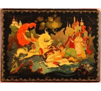 Лаковая миниатюра "Спор богатырей"