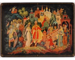 Лаковая миниатюра "Встреча Гвидона"