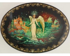 Лаковая миниатюра "Царевна лебедь"