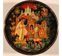 Лаковая миниатюра "Царевна лебедь и витязи морские"