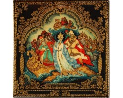 Лаковая миниатюра "Царевна лебедь"