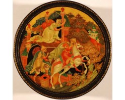 Лаковая миниатюра "Молодильные яблоки и живая вода"