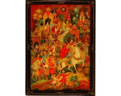 Лаковая миниатюра "Поход Дадона"