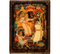 Лаковая миниатюра "Сказка о золотом петушке"