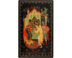 Лаковая миниатюра "Сказка о золотом петушке"