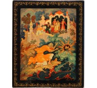 Лаковая миниатюра "Сказка о рыбаке и золотой рыбке"