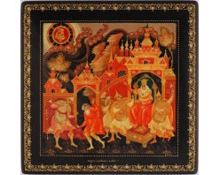 Лаковая миниатюра "Сказка о рыбаке и рыбке"