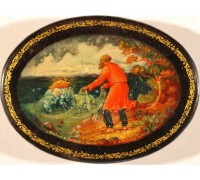 Лаковая миниатюра "Сказка о рыбаке и рыбке"