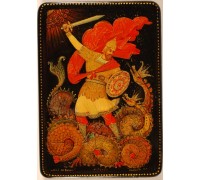 Лаковая миниатюра "Бой со змеем"