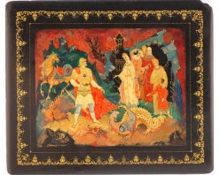 Лаковая миниатюра "Добрыня и змей"