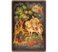 Лаковая миниатюра "Илья Муромец и Соловей разбойник"