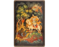 Лаковая миниатюра "Илья Муромец и Соловей разбойник"