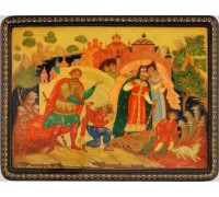 Лаковая миниатюра "Илья Муромец и Соловей разбойник"