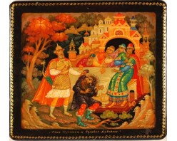 Лаковая миниатюра "Илья Муромец и Соловей разбойник"