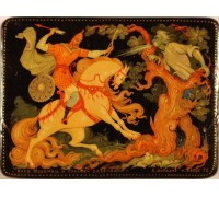 Лаковая миниатюра "Илья Муромец и Соловей разбойник"