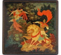 Лаковая миниатюра "Илья Муромец и Соловей разбойник"