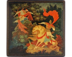 Лаковая миниатюра "Илья Муромец и Соловей разбойник"