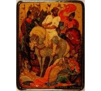 Лаковая миниатюра "Микула Селянинович"