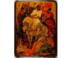 Лаковая миниатюра "Микула Селянинович"