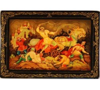 Лаковая миниатюра "Микула Селянинович с разбойниками"