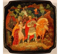 Лаковая миниатюра "Отъезд ильи Муромца"