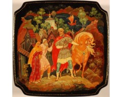 Лаковая миниатюра "Отъезд ильи Муромца"