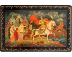 Лаковая миниатюра "Проводы Добрыни"