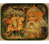 Лаковая миниатюра "Руслан и голова"
