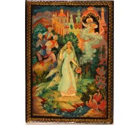 Лаковая миниатюра "Людмила в саду Черномора"