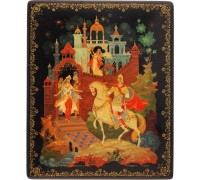 Лаковая миниатюра "Ратмир у волшебного замка"