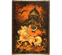 Лаковая миниатюра "Руслан и голова"