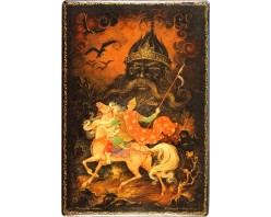 Лаковая миниатюра "Руслан и голова"