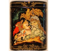 Лаковая миниатюра "Руслан и голова"