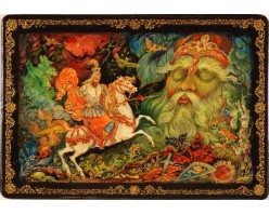 Лаковая миниатюра "Руслан и живая голова"