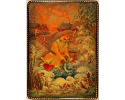 Лаковая миниатюра "По щучьему велению"