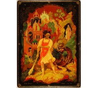 Лаковая миниатюра "Никита Кожемяка"