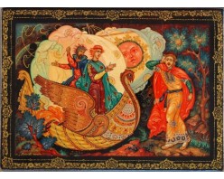 Лаковая миниатюра "Летучий корабль"