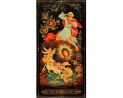 Лаковая миниатюра "Перо жар птицы"