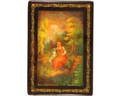 Лаковая миниатюра "Аленушка и братец Иванушка"