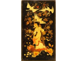 Лаковая миниатюра "Гуси лебеди"